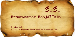 Brauswetter Benjámin névjegykártya